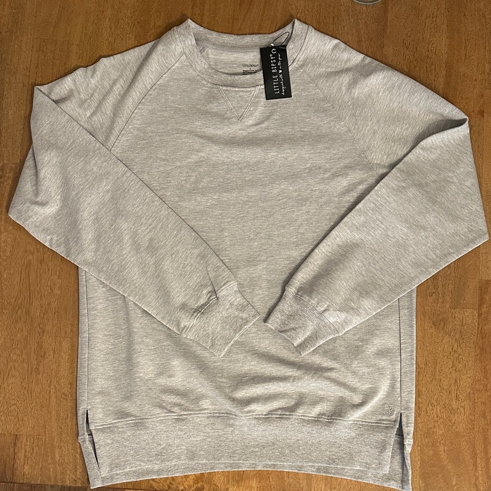 NWT Little Bipsy Light Gray Crewneck Sweater - Size S
